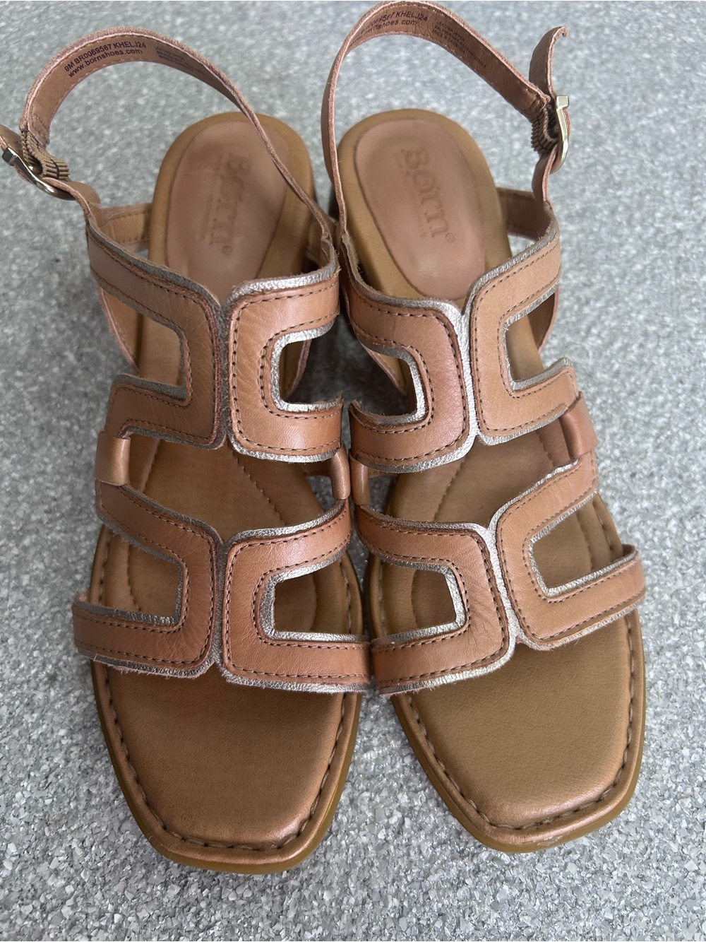 NWOT Born Women's Sofia Tan Square Toe Slingback Sandals Size 9M